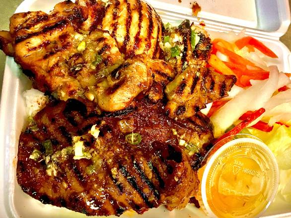 28. Boeuf et poulet grillés / Grilled beef and chicken / 烧牛鸡饭
